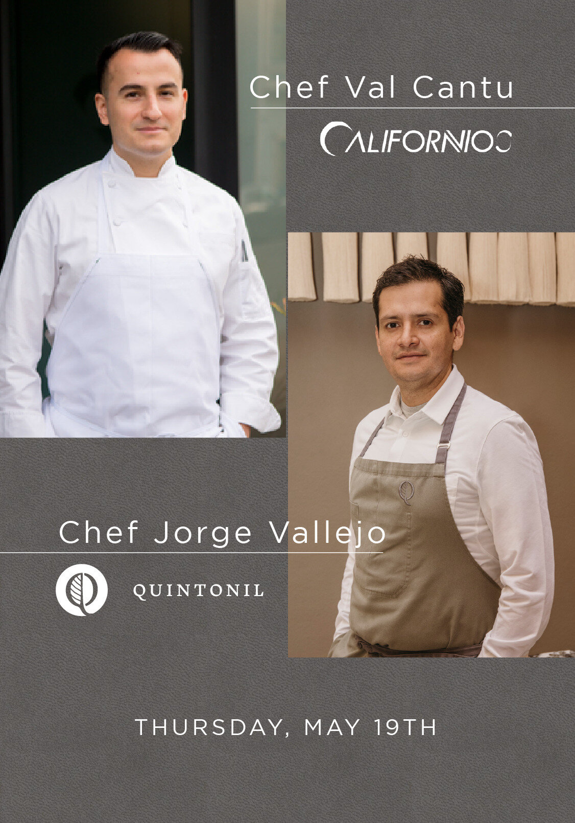 Portrait of Chef Cantu and Chef Vallejo