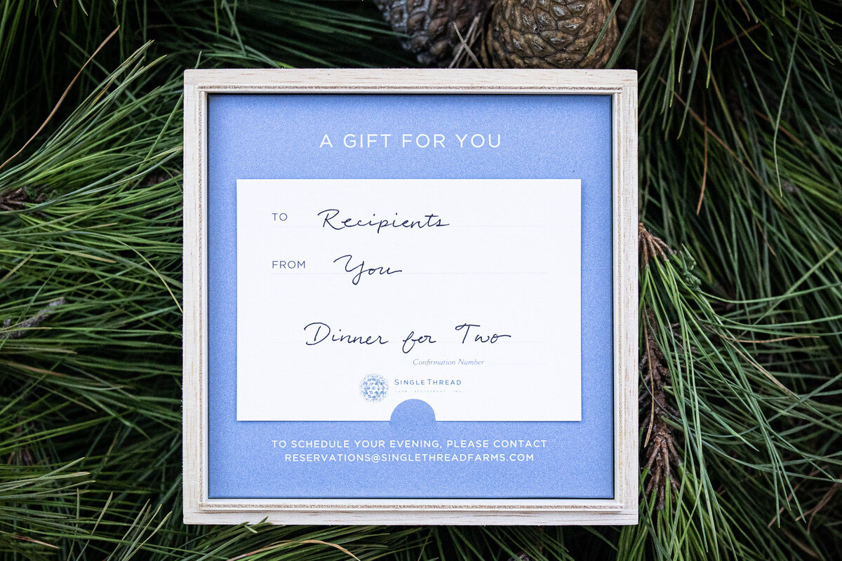 Gift Certificate in Cedar Wrapped Box